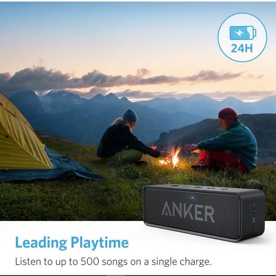 imageAnker Soundcore Portable Bluetooth Speaker Ideal for Travel 24Hour Playtime 66Feet Range DualDriver Portable Wireless SpeakerSuperior Sound Low Distortion Builtin Mic BlueBlack
