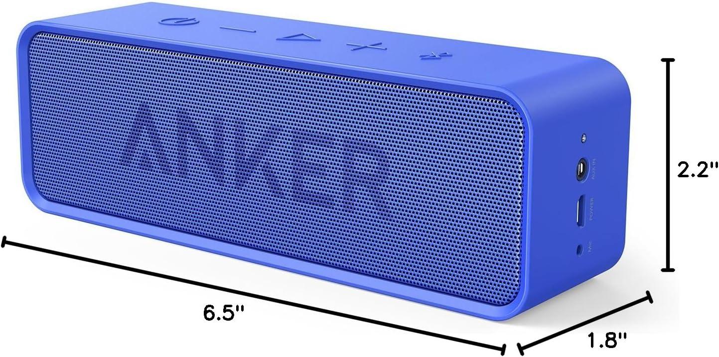 imageAnker Soundcore Portable Bluetooth Speaker Ideal for Travel 24Hour Playtime 66Feet Range DualDriver Portable Wireless SpeakerSuperior Sound Low Distortion Builtin Mic BlueBlue