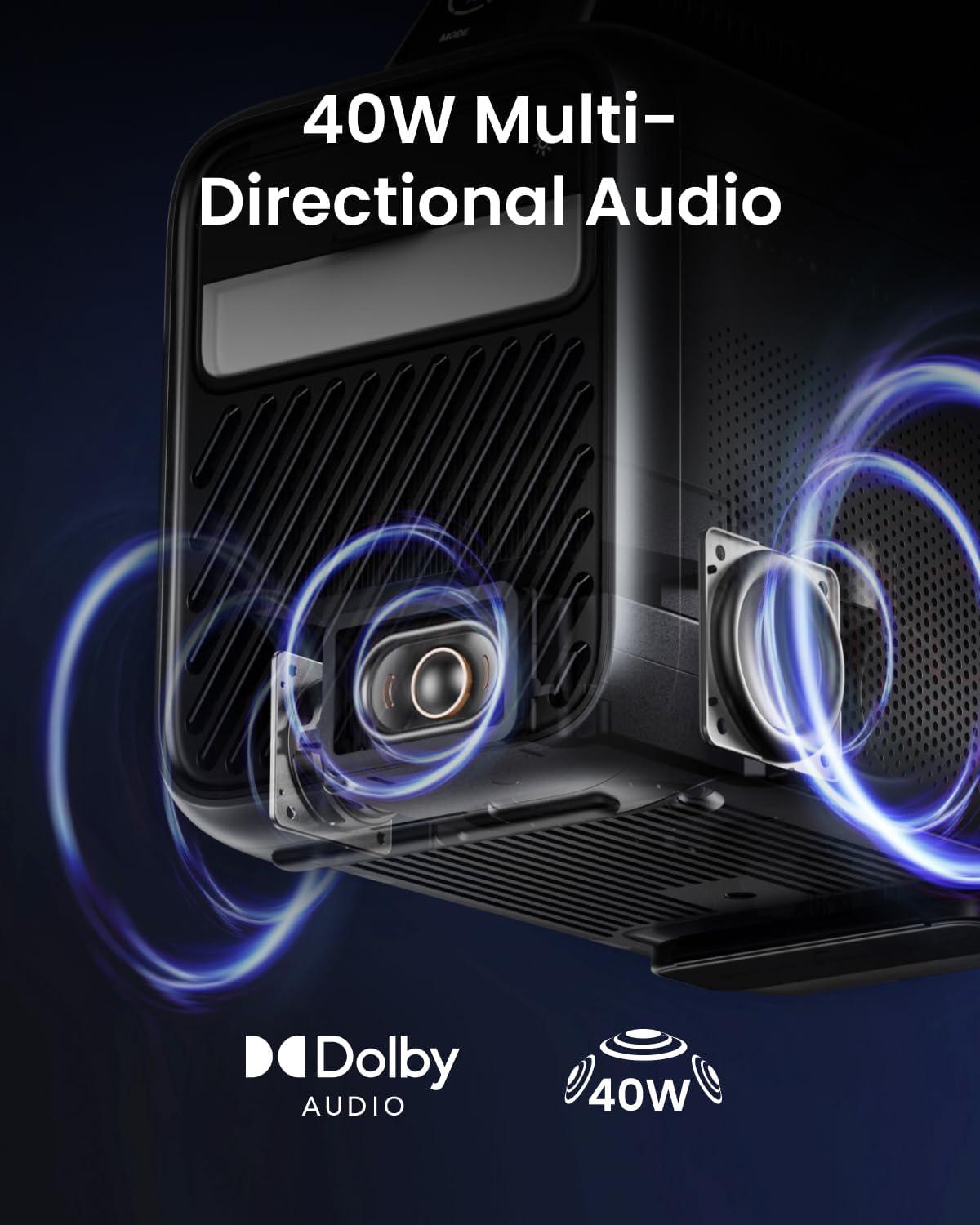 imageNEBULA Mars 3 Outdoor Portable Projector 1000 ANSI Lumens AIPowered Image BuiltIn Battery with 5 Hour Playtime Android TV 200 Inch Home Theater for Backyard Office and Business and Camping