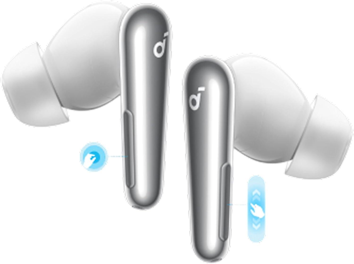 imageSoundcore Liberty 4 Pro by Anker Noise Cancelling Wireless Earbuds 7Sensor and RealTime Adaptive Noise Cancelling 2 Faster Charging StudioLevel HiFi Music Clear Calls with 6 Mics and AIWhite