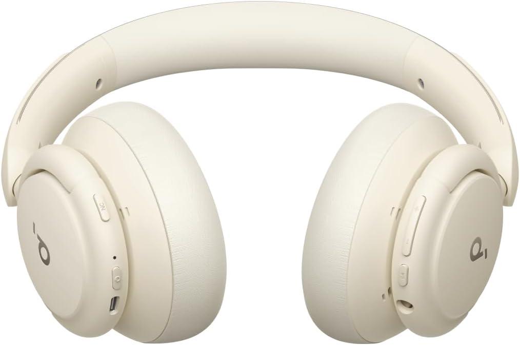 imageSoundcore Q30 by Anker Hybrid Active Noise Cancelling Headphones Multiple Modes HiRes Audio Custom EQ via App 50H Playtime Comfortable Fit Bluetooth Multipoint ConnectionBeige