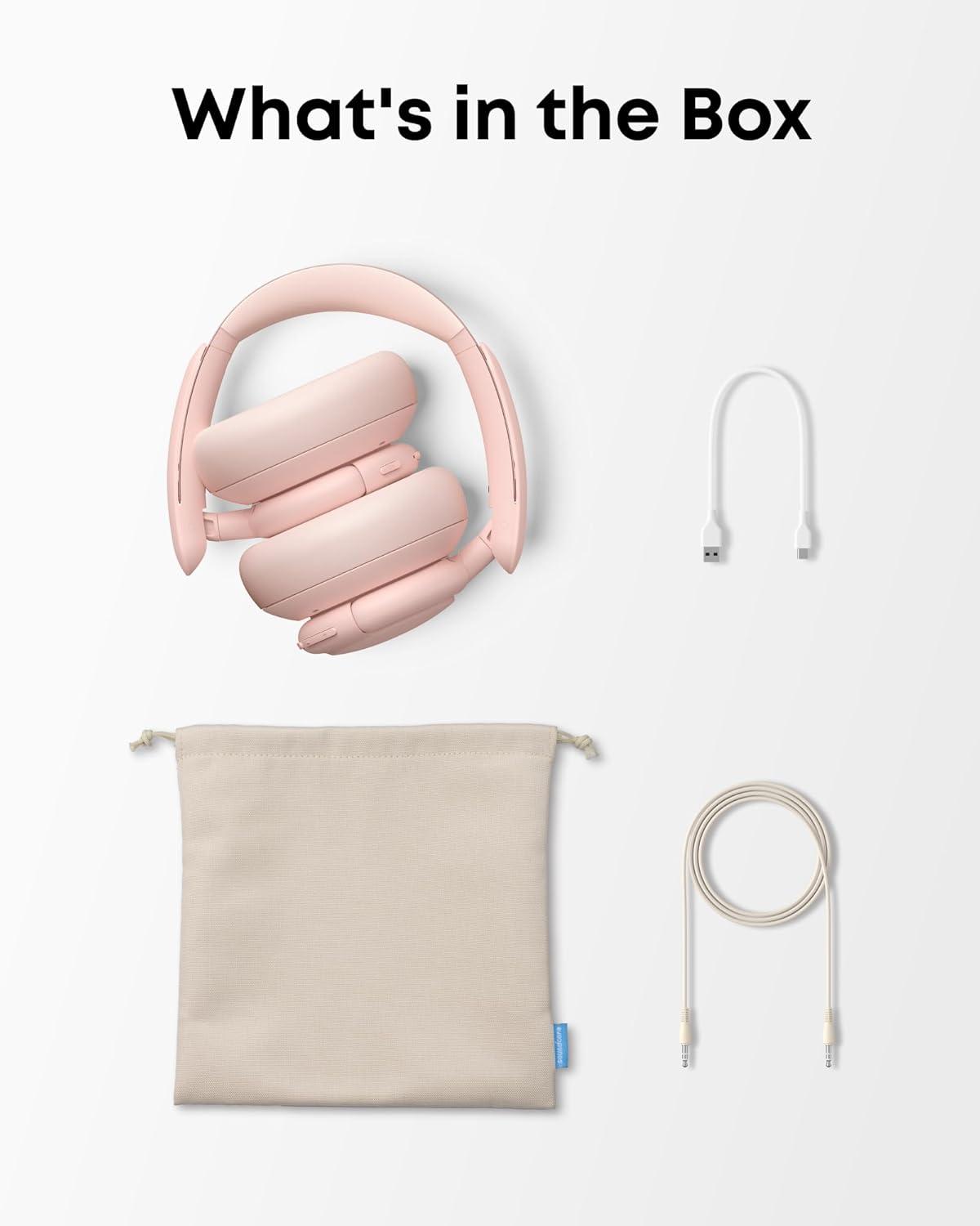 imageSoundcore Q30 by Anker Hybrid Active Noise Cancelling Headphones Multiple Modes HiRes Audio Custom EQ via App 50H Playtime Comfortable Fit Bluetooth Multipoint ConnectionPink