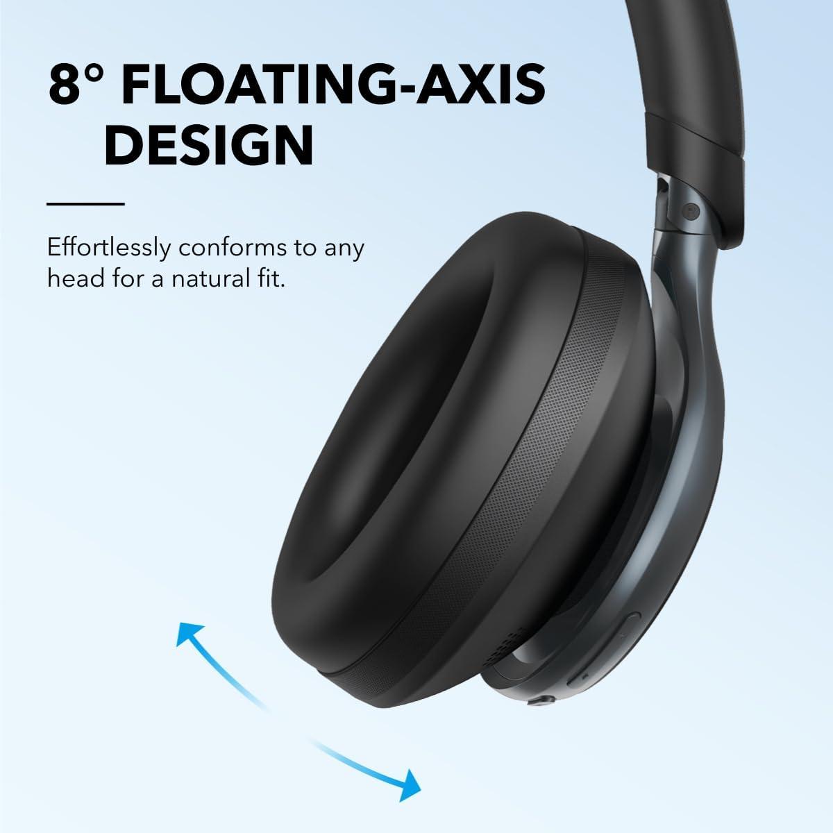 imageSoundcore by Anker Space One Active Noise Cancelling Headphones 2X Stronger Voice Reduction 40H ANC Playtime App Control LDAC HiRes Wireless Audio Comfortable Fit Clear Calls Bluetooth 53Abyss Black