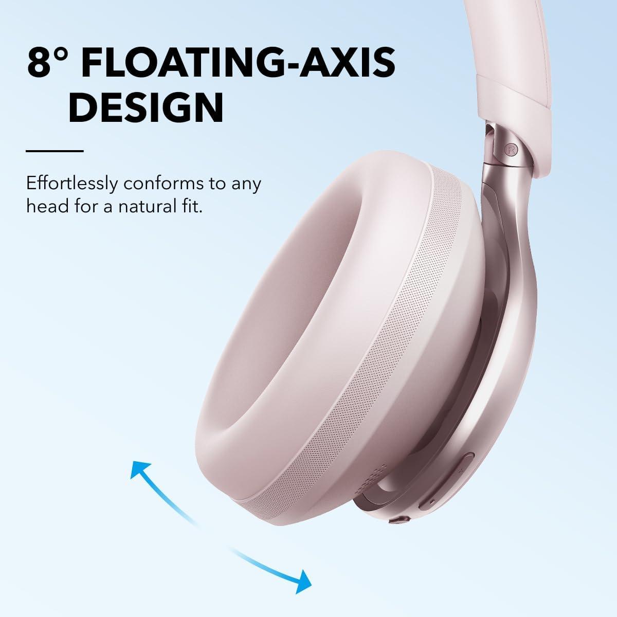 imageSoundcore by Anker Space One Active Noise Cancelling Headphones 2X Stronger Voice Reduction 40H ANC Playtime App Control LDAC HiRes Wireless Audio Comfortable Fit Clear Calls Bluetooth 53Cloud Pink