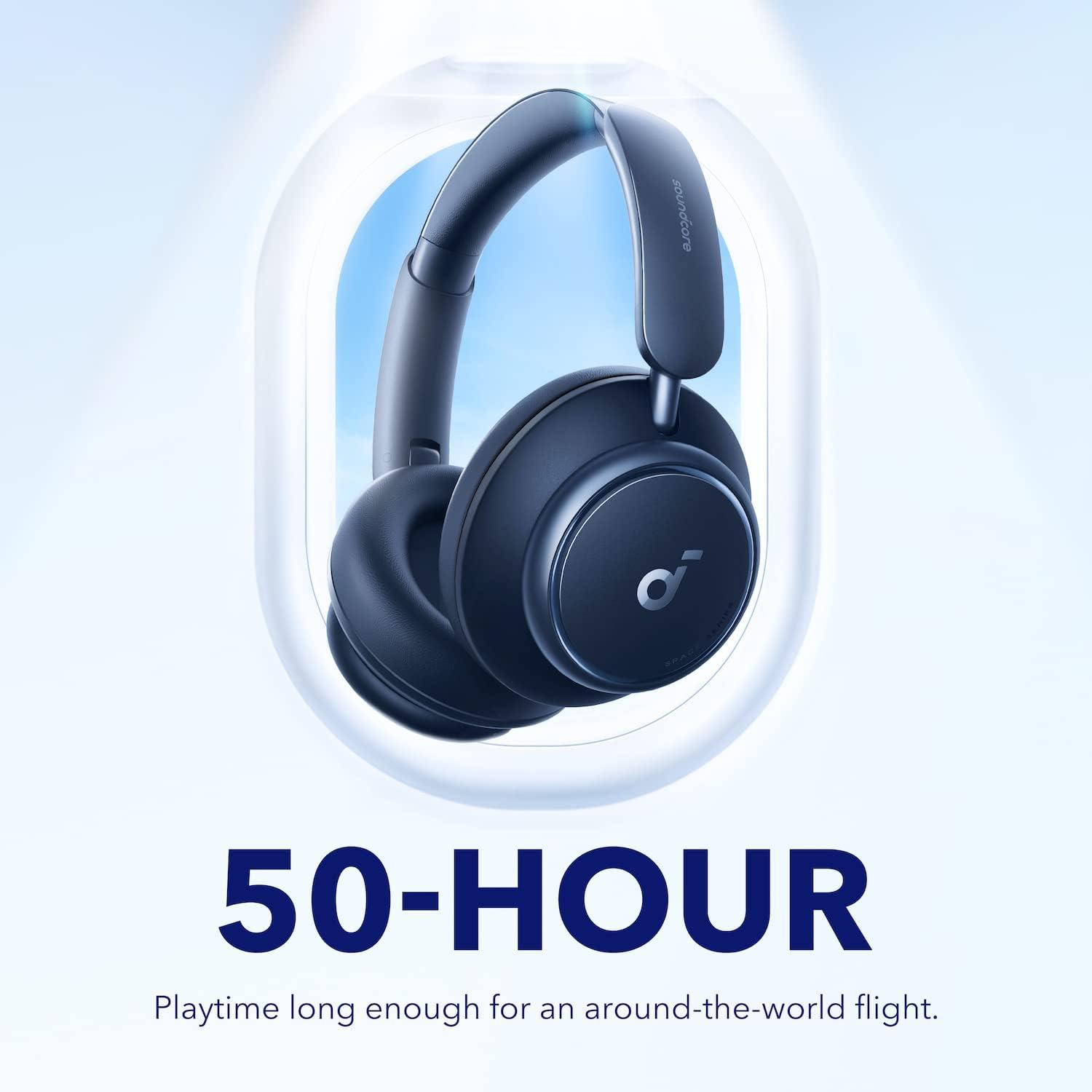 imageSoundcore by Anker Space Q45 Adaptive Active Noise Cancelling Headphones Reduce Noise by Up to 98 50H Playtime App Control LDAC HiRes Wireless Audio Comfortable Fit Clear Calls Bluetooth 53Blue
