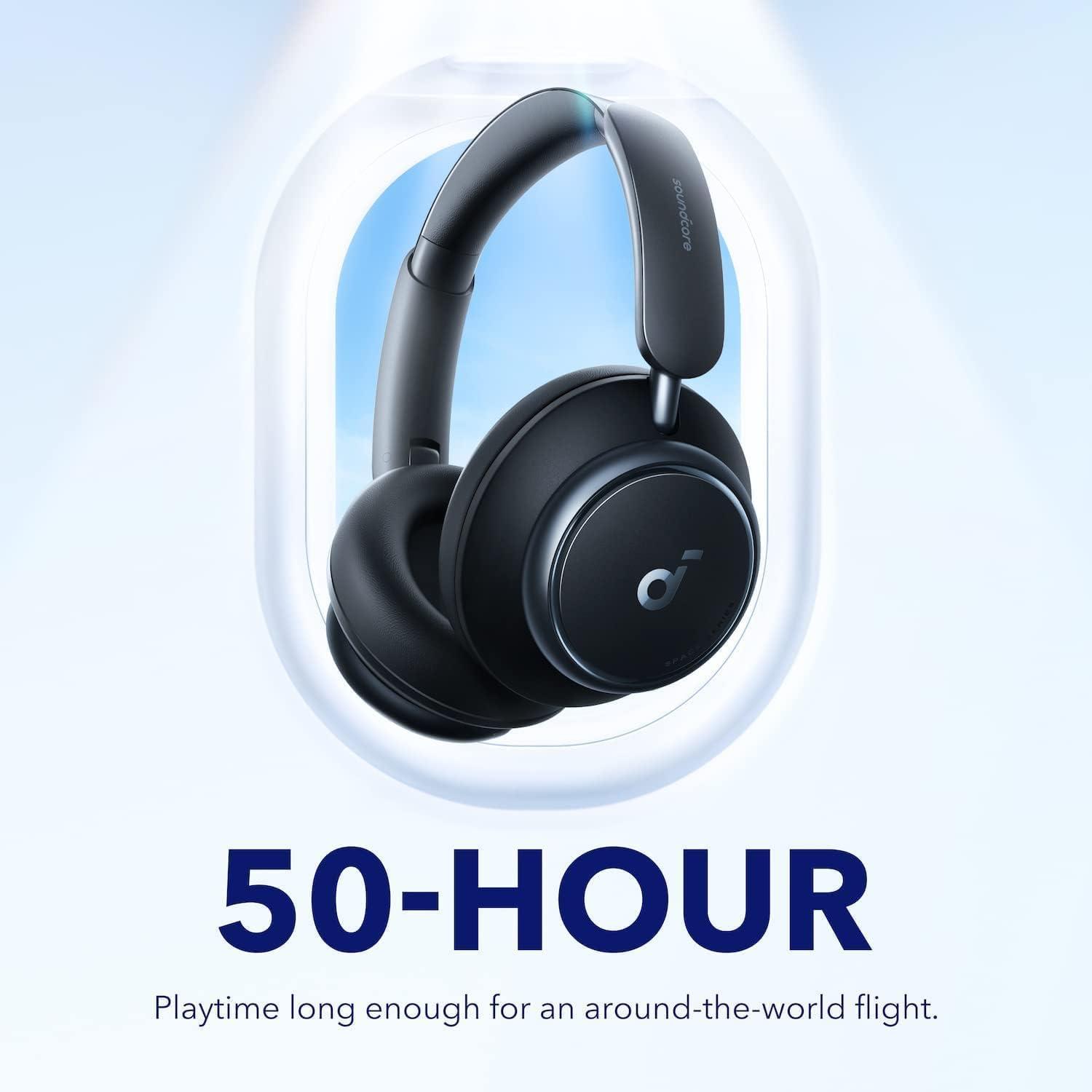 imageSoundcore by Anker Space Q45 Adaptive Active Noise Cancelling Headphones Reduce Noise by Up to 98 50H Playtime App Control LDAC HiRes Wireless Audio Comfortable Fit Clear Calls Bluetooth 53Black