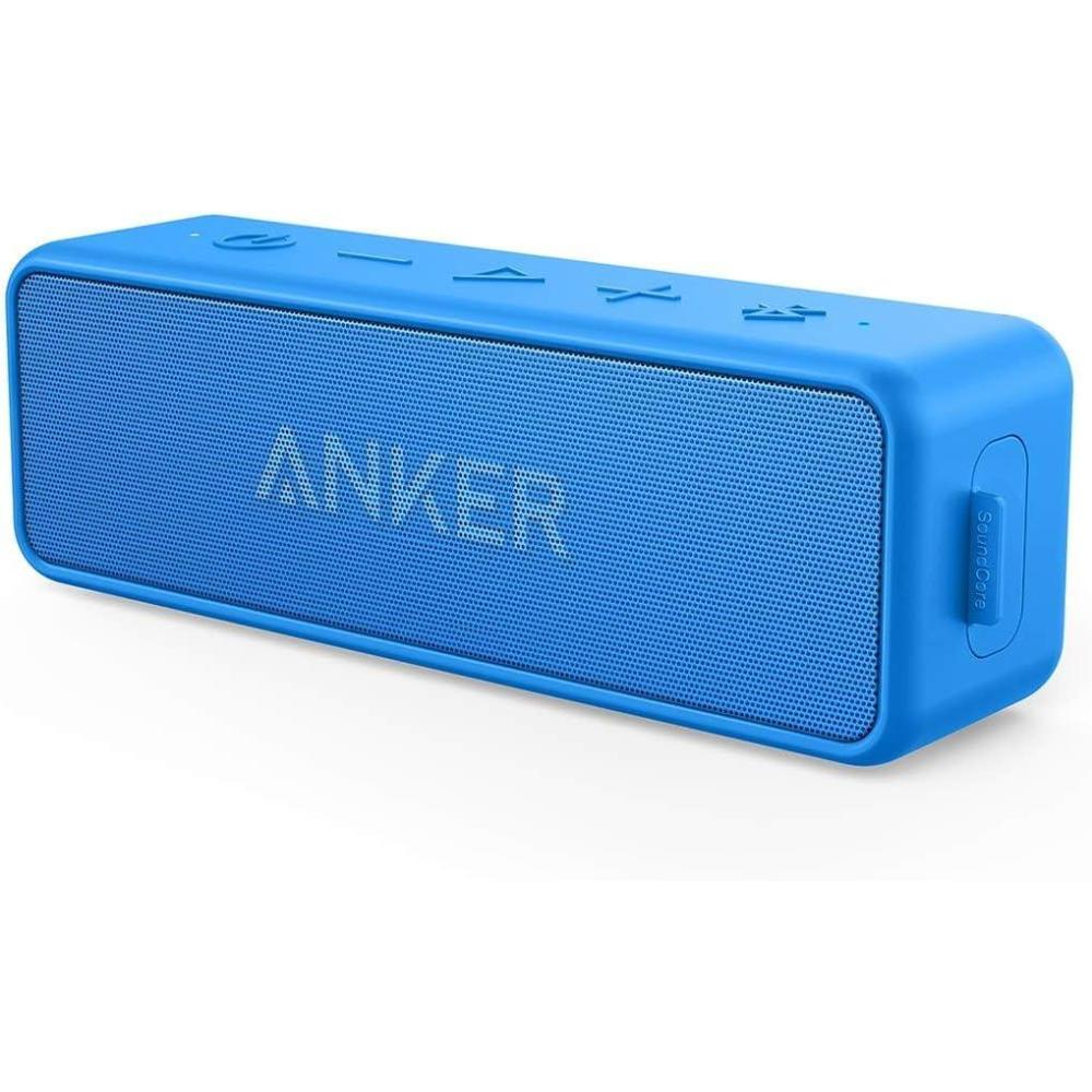 imageAnker Soundcore 2 Portable Bluetooth Speaker with Stereo Sound Bluetooth 5 Bassup IPX7 Waterproof 24Hour Playtime Wireless Stereo Pairing Speaker for Home Outdoors TravelBlue