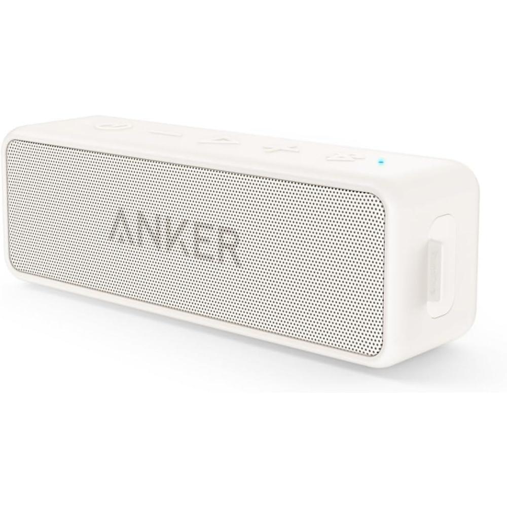 imageAnker Soundcore 2 Portable Bluetooth Speaker with Stereo Sound Bluetooth 5 Bassup IPX7 Waterproof 24Hour Playtime Wireless Stereo Pairing Speaker for Home Outdoors TravelWhite