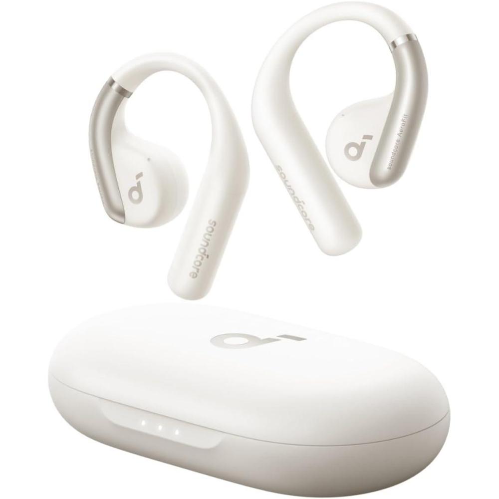 imageAnker Soundcore AeroFit OpenEar Headphones Ultra Comfort Snug Fit Ergonomic Ear Hook Balanced Sound IPX7 Waterproof 42H PlaytimeSmallEar FriendlyApp ControlClear CallsWireless EarbudsCalm White