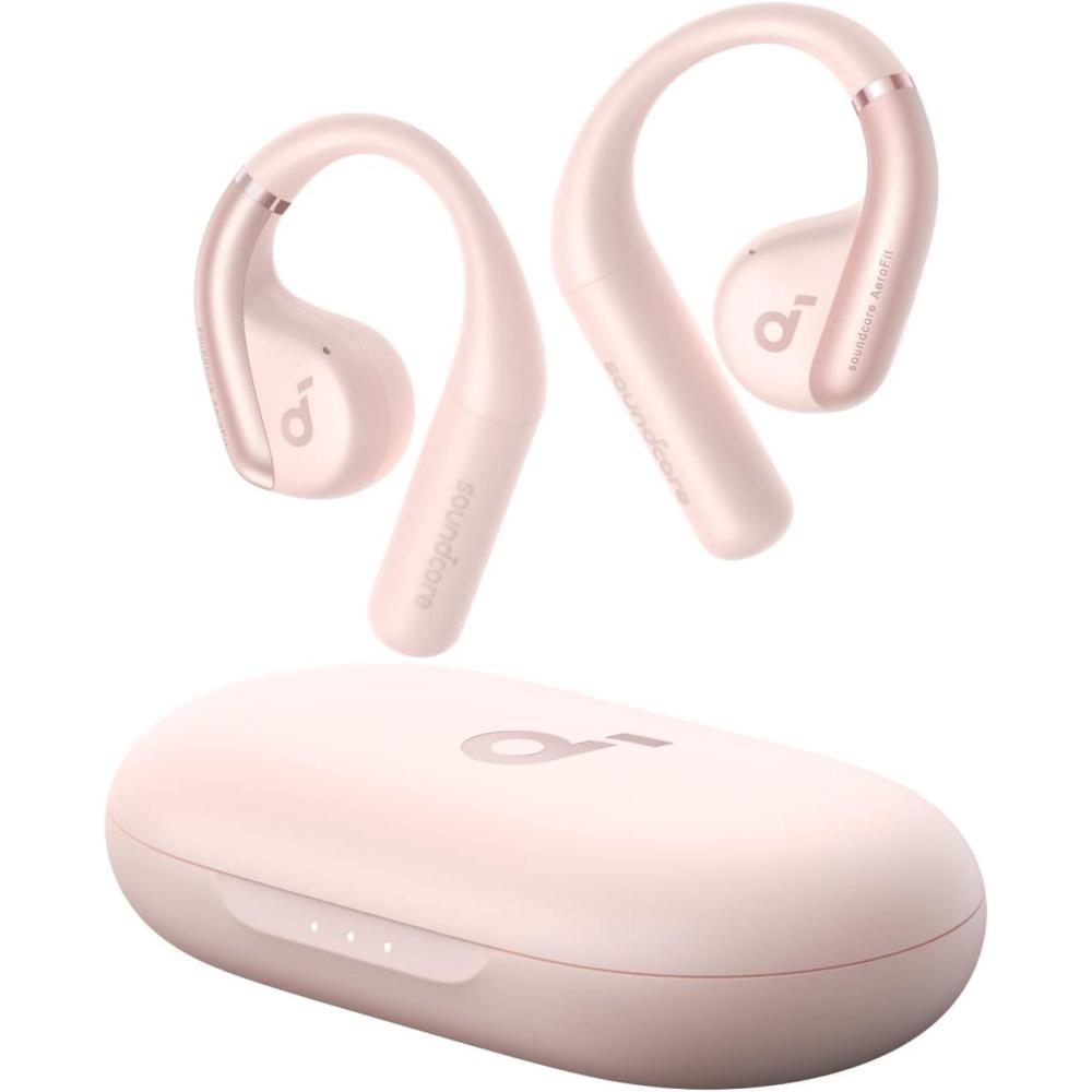 imageAnker Soundcore AeroFit OpenEar Headphones Ultra Comfort Snug Fit Ergonomic Ear Hook Balanced Sound IPX7 Waterproof 42H PlaytimeSmallEar FriendlyApp ControlClear CallsWireless EarbudsSoft Pink