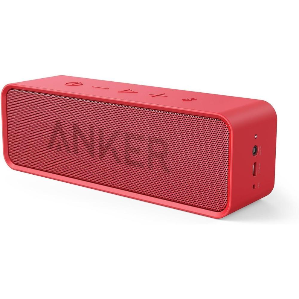 imageAnker Soundcore Portable Bluetooth Speaker Ideal for Travel 24Hour Playtime 66Feet Range DualDriver Portable Wireless SpeakerSuperior Sound Low Distortion Builtin Mic BlueRed