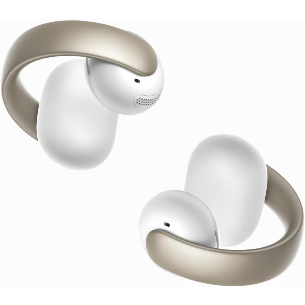 imageSoundcore AeroClip by Anker OpenEar Earbuds ClipOn Headphones Adaptive Comfort Clear Calls with 4 Mics and AI Stable Fit 12mm Drivers for Powerful Bass HiRes OpenRing DesignChampagne Mist