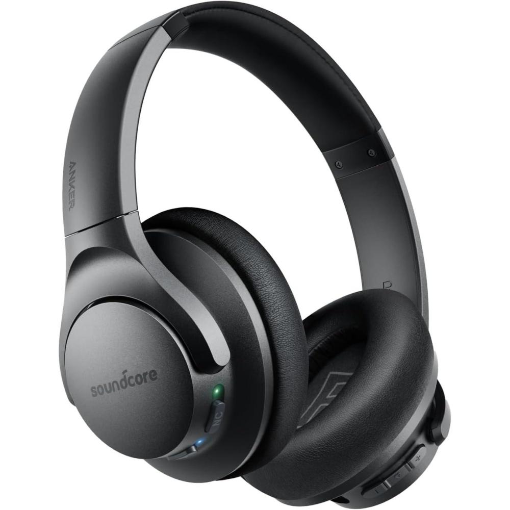 imageSoundcore Anker Life Q20 Hybrid Active Noise Cancelling Headphones Wireless Over Ear Bluetooth Headphones 60H Playtime HiRes Audio Deep Bass Foam Ear Cups Travel Office USBC ChargingBlack
