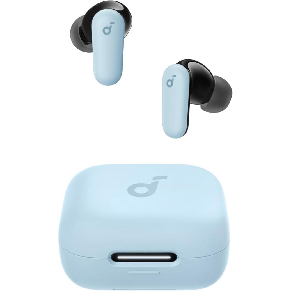 imageSoundcore P30i by Anker Noise Cancelling Earbuds Strong and Smart Noise Cancelling Powerful Bass 45H Playtime 2in1 Case and Phone Stand IP54 Wireless Earbuds Bluetooth 54 BlackBlue