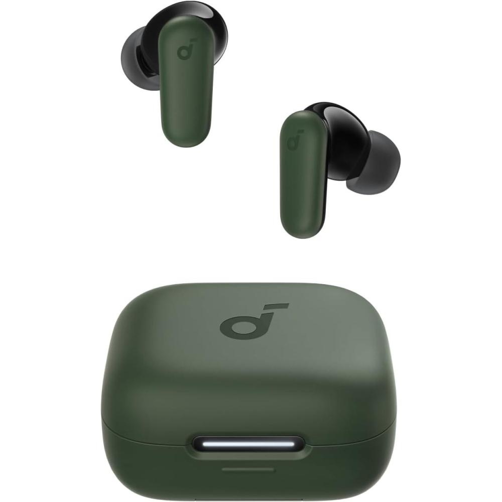 imageSoundcore P30i by Anker Noise Cancelling Earbuds Strong and Smart Noise Cancelling Powerful Bass 45H Playtime 2in1 Case and Phone Stand IP54 Wireless Earbuds Bluetooth 54 BlackGreen