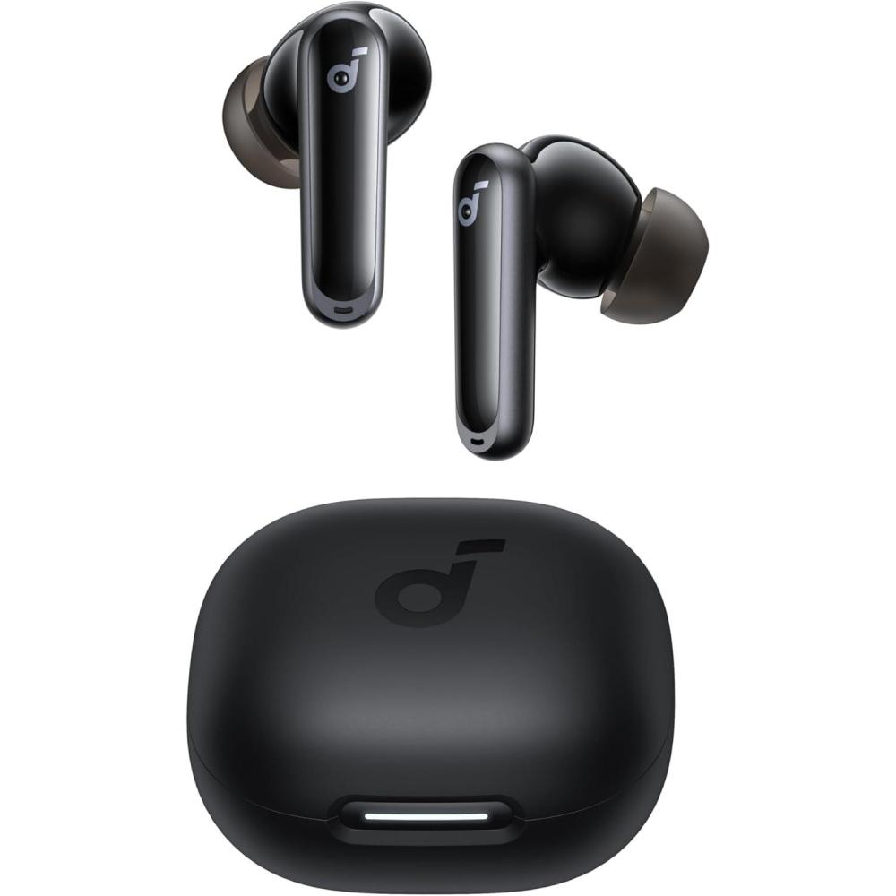 imageSoundcore P40i by Anker Noise Cancelling Wireless Earbuds Adaptive Noise Cancelling to Environments Heavy Bass 60H Playtime 2in1 Case and Phone Stand IPX5 Wireless Charging Bluetooth 53Black