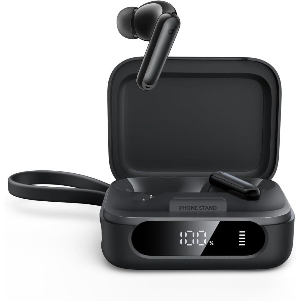 imageSoundcore P41i by Anker Adaptive Noise Cancelling Earbuds with Portable Phone Charger Only for USBC Charging 12H Playtime 192H with Case 6Mic AI Clear Calls IPX5 Wireless Bluetooth EarbudsBlack