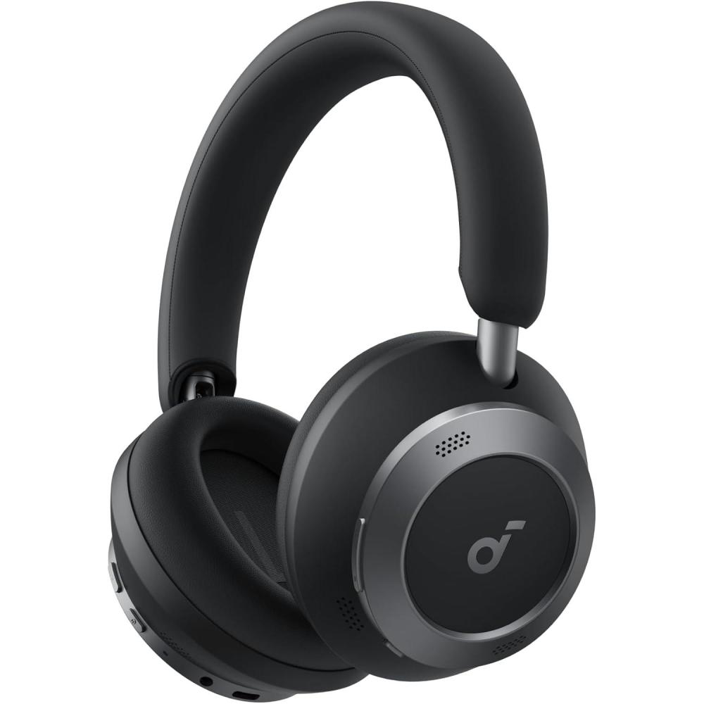 imageSoundcore Space One Pro FlexiCurve OverEar Headphone Adaptive Active Noise Cancelling Headphones Driven by 6 Mics 60H Lossless Audio UltraFast Charging HiRes Wireless Comfortable FitJet Black