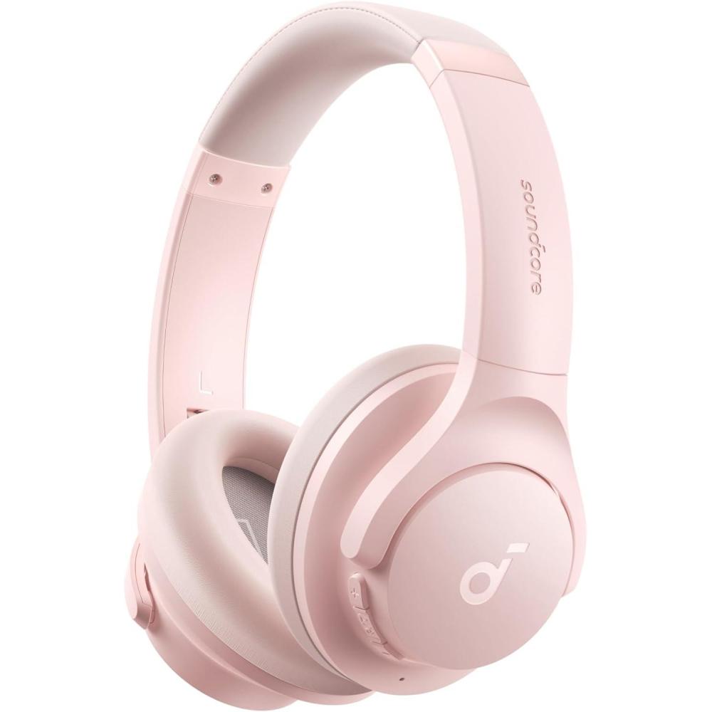 imageSoundcore by Anker Q20i Hybrid Active Noise Cancelling Headphones Wireless OverEar Bluetooth 40H Long ANC Playtime HiRes Audio Big Bass Customize via an App Transparency Mode WhitePink