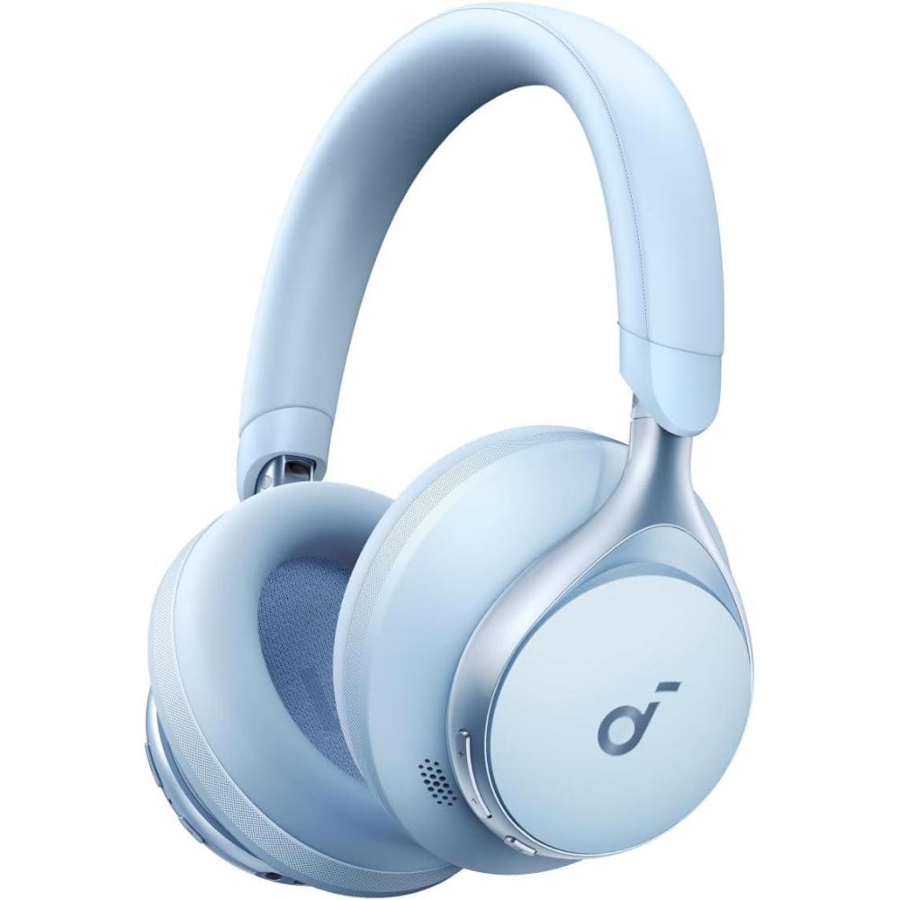 imageSoundcore by Anker Space One Active Noise Cancelling Headphones 2X Stronger Voice Reduction 40H ANC Playtime App Control LDAC HiRes Wireless Audio Comfortable Fit Clear Calls Bluetooth 53Sky Blue