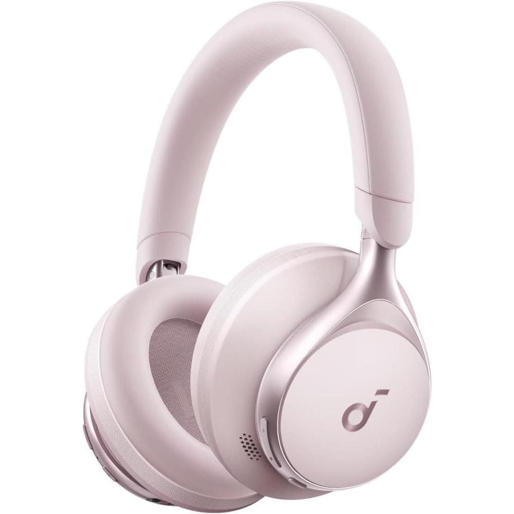 imageSoundcore by Anker Space One Active Noise Cancelling Headphones 2X Stronger Voice Reduction 40H ANC Playtime App Control LDAC HiRes Wireless Audio Comfortable Fit Clear Calls Bluetooth 53Cloud Pink