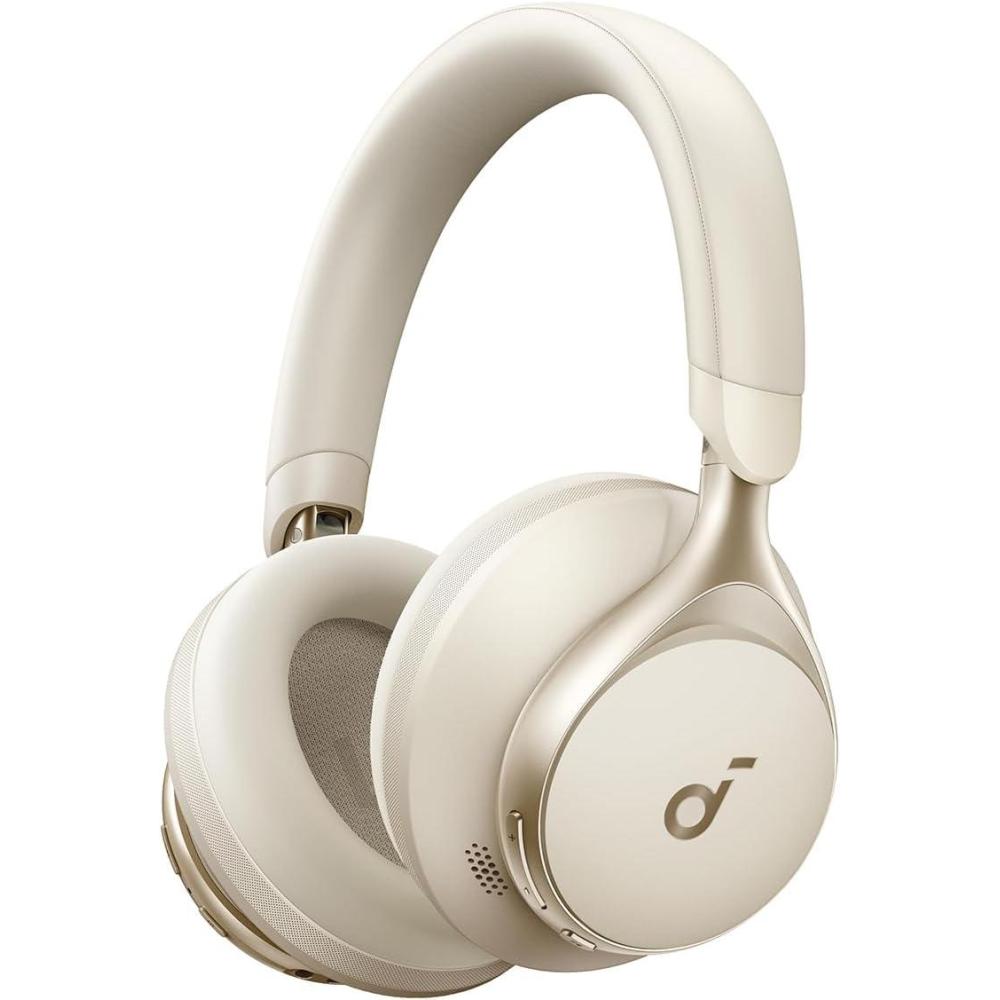 imageSoundcore by Anker Space One Active Noise Cancelling Headphones 2X Stronger Voice Reduction 40H ANC Playtime App Control LDAC HiRes Wireless Audio Comfortable Fit Clear Calls Bluetooth 53Latte Cream