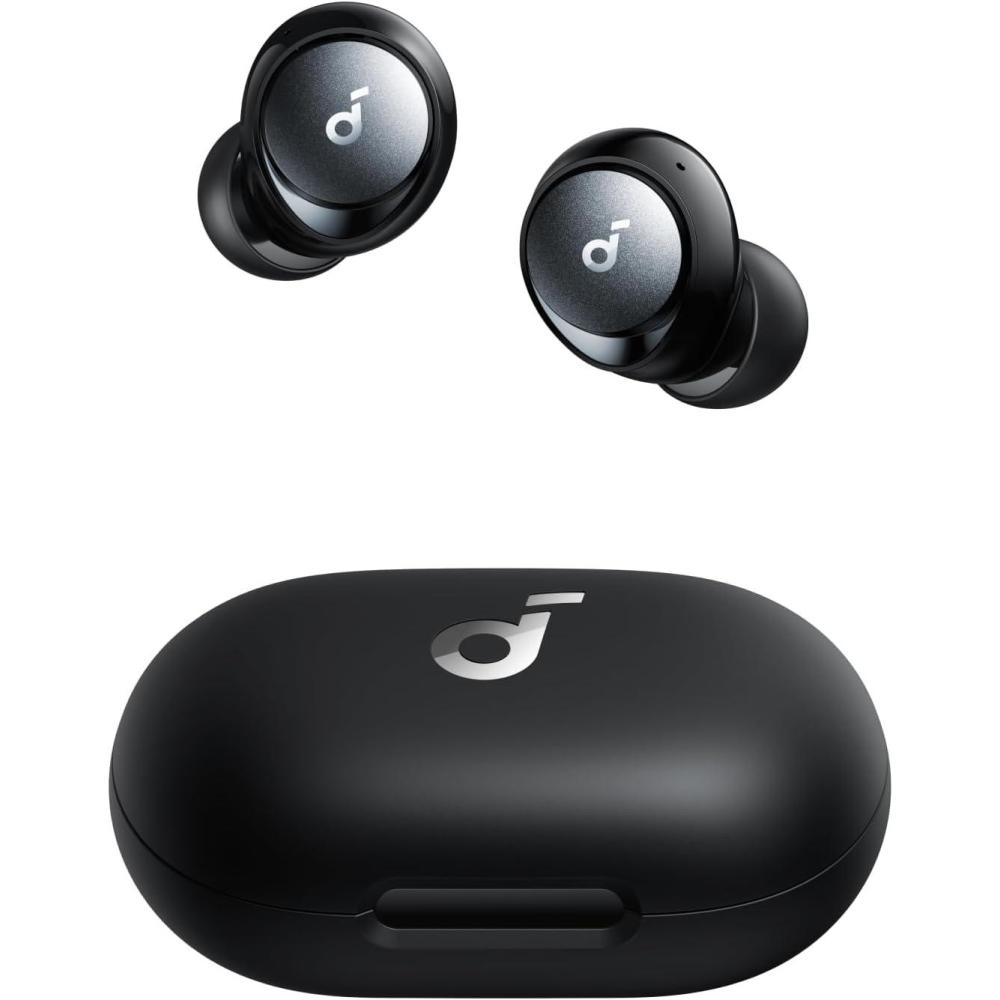 imagesoundcore by Anker Space A40 AutoAdjustable Active Noise Cancelling Wireless Earbuds Reduce Noise by Up to 98 50H Playtime HiRes Sound Comfortable Fit App Customization Wireless Charge BlueBlack