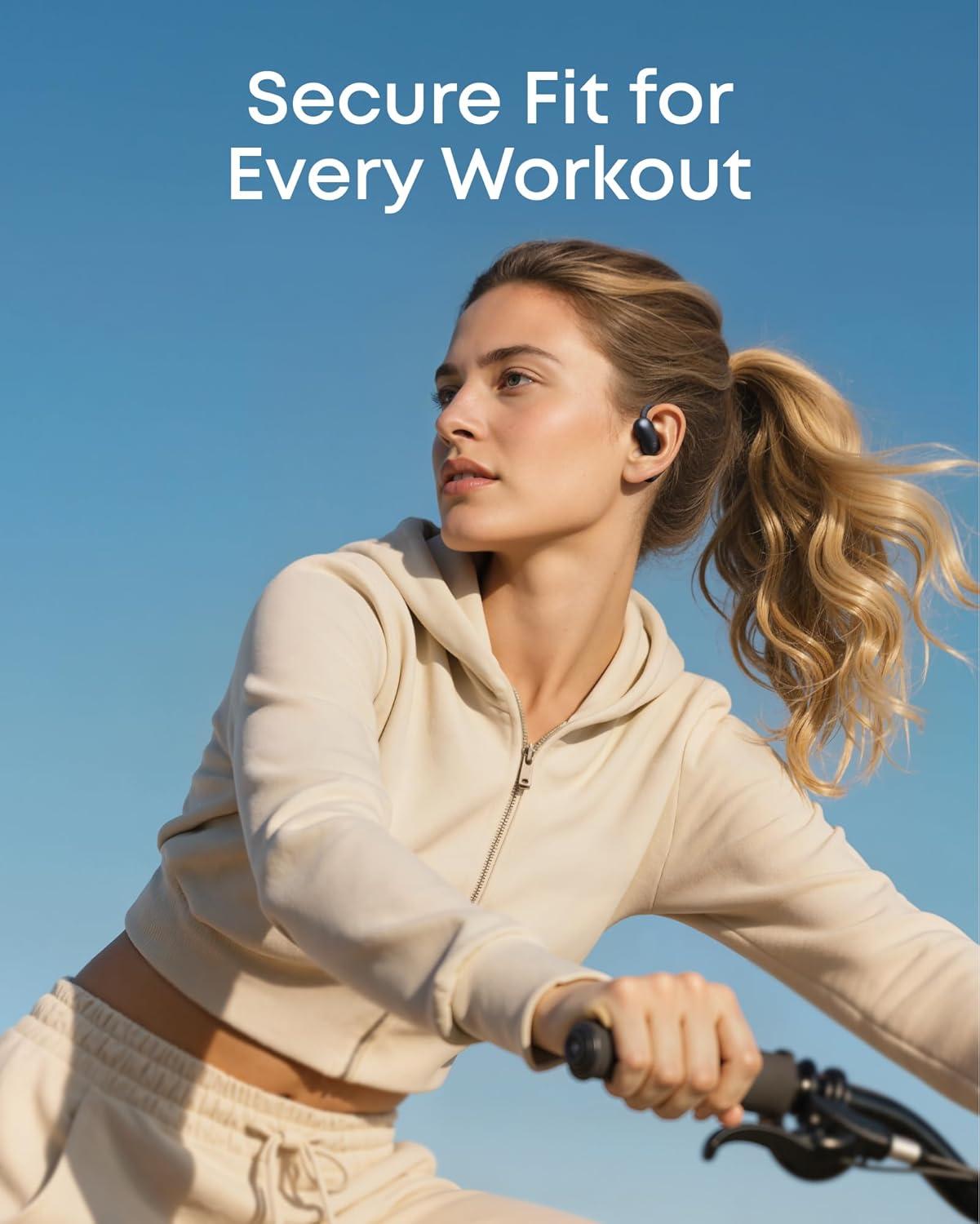 imagesoundcore AeroFit 2 by Anker OpenEar Headphones RealTime Translation Earbuds 4 Adjustable Positions for Every Ear Size 2 Richer Bass HiRes 42H Playtime IP55AI Clear CallsWireless ChargingBlack