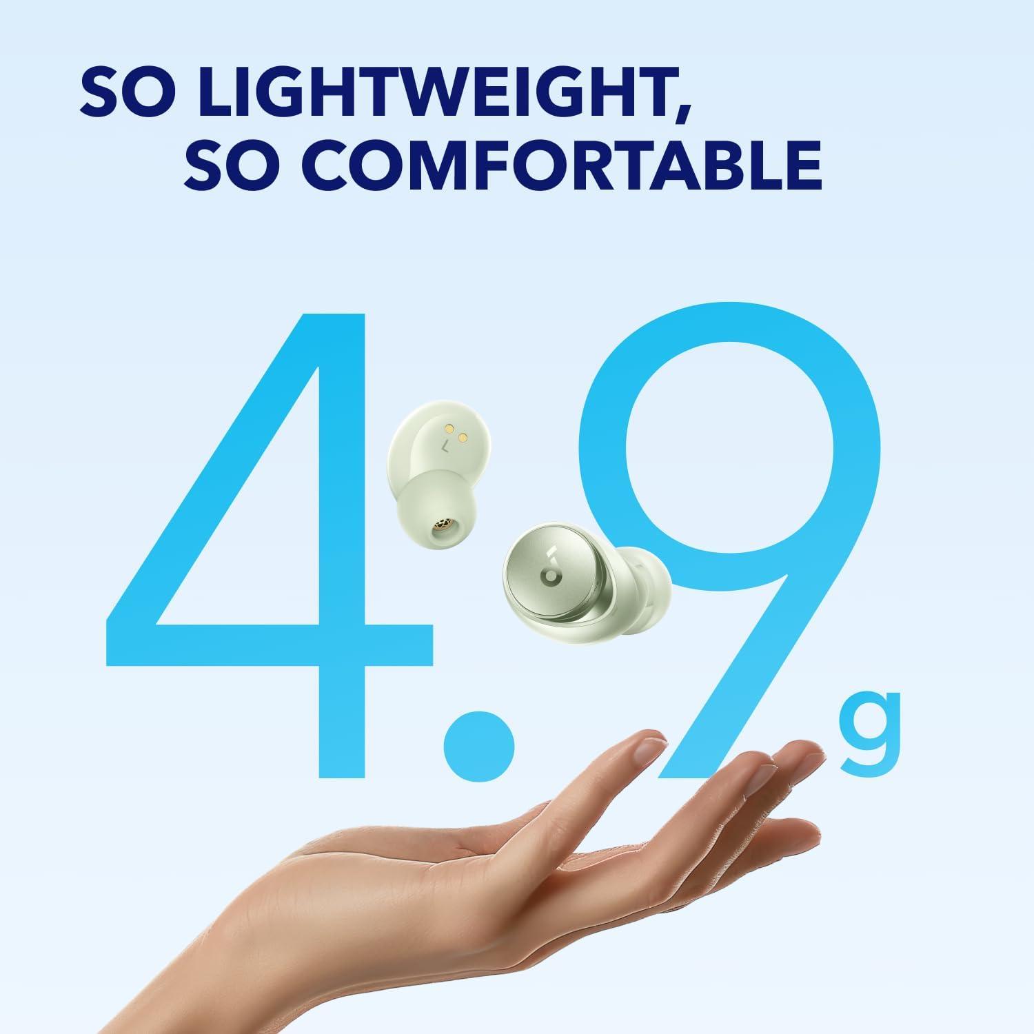 imagesoundcore by Anker Space A40 AutoAdjustable Active Noise Cancelling Wireless Earbuds Reduce Noise by Up to 98 50H Playtime HiRes Sound Comfortable Fit App Customization Wireless Charge BlueGreen