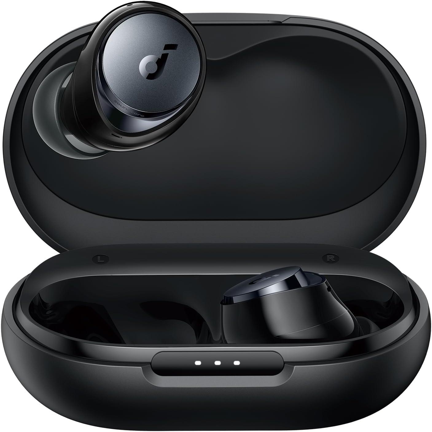 imagesoundcore by Anker Space A40 AutoAdjustable Active Noise Cancelling Wireless Earbuds Reduce Noise by Up to 98 50H Playtime HiRes Sound Comfortable Fit App Customization Wireless Charge BlueBlack