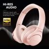 Soundcore Anker Life Q20 Hybrid Active Noise Cancelling Headphones, Wireless Over Ear Bluetooth Headphones, 60H Playtime, Hi-Res Audio, Deep Bass, Foam Ear Cups, Travel, Office, USB-C Charging(Pink)