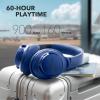 Soundcore Anker Life Q20 Hybrid Active Noise Cancelling Headphones, Wireless Over Ear Bluetooth Headphones, 60H Playtime, Hi-Res Audio, Deep Bass, Foam Ear Cups, Travel, Office, USB-C Charging(Blue)