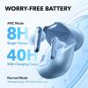Soundcore by Anker Liberty 4 NC Wireless Earbuds, 98.5% Noise Reduction, Adaptive Noise Cancelling to Ears and Environment, Hi-Res Sound, 50H Battery, Wireless Charging, Bluetooth 5.3(Light Blue)