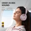 Soundcore by Anker, Space One, Active Noise Cancelling Headphones, 2X Stronger Voice Reduction, 40H ANC Playtime, App Control, LDAC Hi-Res Wireless Audio, Comfortable Fit, Clear Calls, Bluetooth 5.3(Cloud Pink)