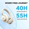 Soundcore by Anker, Space One, Active Noise Cancelling Headphones, 2X Stronger Voice Reduction, 40H ANC Playtime, App Control, LDAC Hi-Res Wireless Audio, Comfortable Fit, Clear Calls, Bluetooth 5.3(Latte Cream)