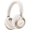 Soundcore Space One Pro, FlexiCurve Over-Ear Headphone, Adaptive Active Noise Cancelling Headphones Driven by 6 Mics, 60H Lossless Audio, Ultra-Fast Charging, Hi-Res Wireless, Comfortable Fit(Cream White)