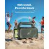 soundcore Boom 2 By Anker, Outdoor Speaker, 80W, Subwoofer, BassUp 2.0, 24H Playtime, IPX7 Waterproof, Floatable, RGB Lights, USB-C, Custom EQ, Bluetooth 5.3, Portable for Camping, Beach, and Backyard(Green)