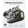 soundcore Boom 2 By Anker, Outdoor Speaker, 80W, Subwoofer, BassUp 2.0, 24H Playtime, IPX7 Waterproof, Floatable, RGB Lights, USB-C, Custom EQ, Bluetooth 5.3, Portable for Camping, Beach, and Backyard(Green)