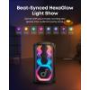 soundcore Rave 3S AI Party Speaker with 2 Wireless Microphones, 200W Sound, AI Vocal Removal, Reverb, Light Show, 12H Playtime, Portable Bluetooth PA System for Home, Party, or Backyard