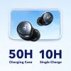 soundcore by Anker Space A40 Auto-Adjustable Active Noise Cancelling Wireless Earbuds, Reduce Noise by Up to 98%, 50H Playtime, Hi-Res Sound, Comfortable Fit, App Customization, Wireless Charge (Blue)(Black)