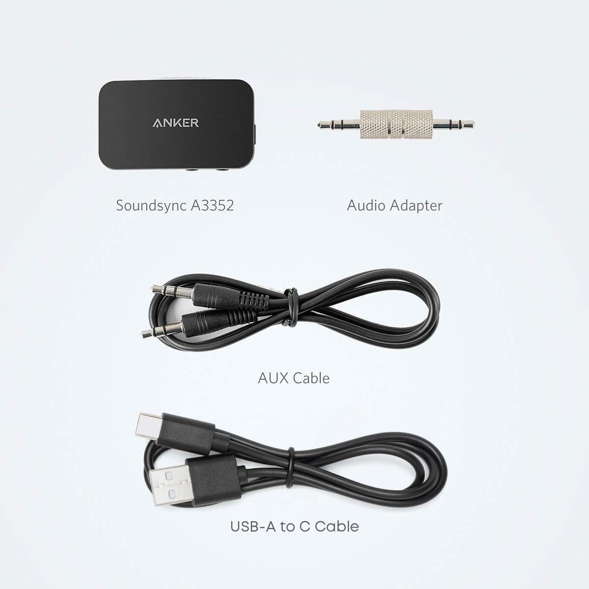 imageAnker Soundsync Bluetooth Receiver for Music Streaming with Bluetooth 50 Dual Device Connection Handsfree Calls 12Hour Battery Life for Car ampamp Home Stereo Signal Reception OnlySmall Pack of 2
