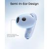 Soundcore Liberty Buds by Anker, Semi-in-Ear Design, Removable Ear Fins, Real-Time Adaptive Noise Cancelling, Fast Charging, Wireless Bluetooth Earbuds,Translation Earbuds, 30H Playtime(Light Blue)