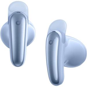 Soundcore Liberty Buds by Anker, Semi-in-Ear Design, Removable Ear Fins, Real-Time Adaptive Noise Cancelling, Fast Charging, Wireless Bluetooth Earbuds,Translation Earbuds, 30H Playtime(Light Blue)