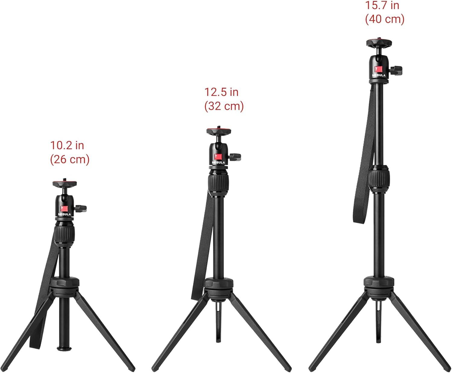 imageNebula Adjustable Tripod Stand Compact Portable Projector Stand Includes Universal Mount and Swivel Ball Head Aluminum Alloy Tripod Stand for Capsule 3 Capsule 3 Laser Capsule Air