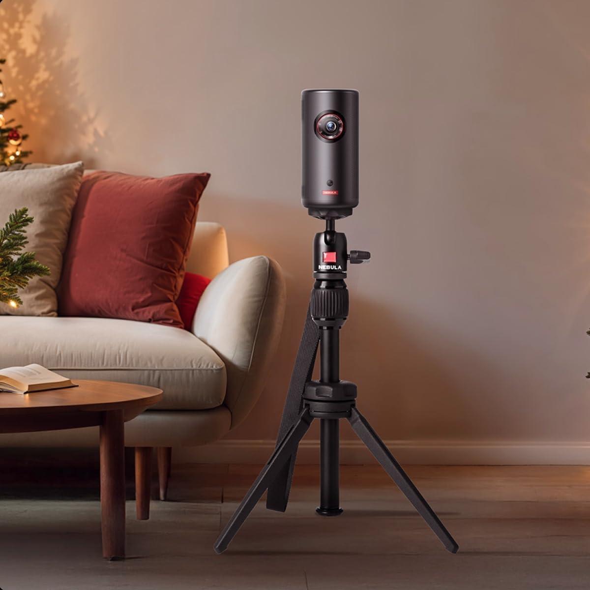 imageNebula Adjustable Tripod Stand Compact Portable Projector Stand Includes Universal Mount and Swivel Ball Head Aluminum Alloy Tripod Stand for Capsule 3 Capsule 3 Laser Capsule Air