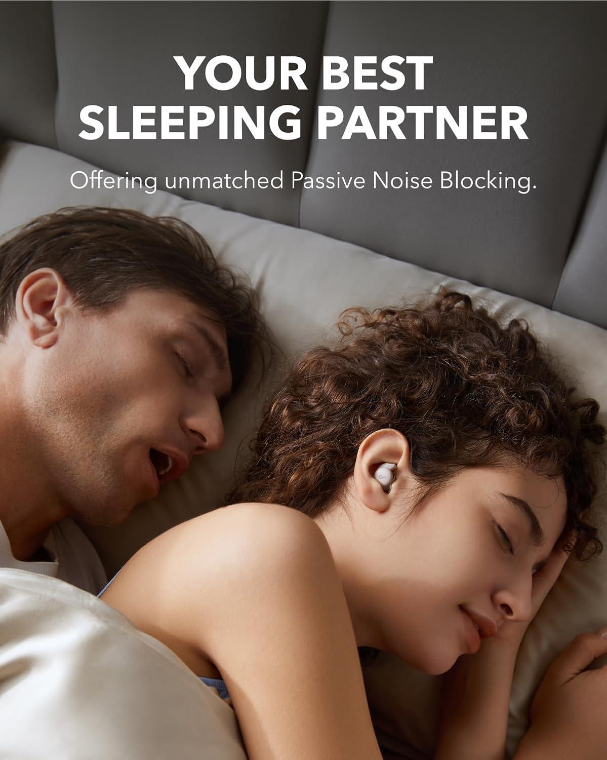 imageSoundcore Sleep A20 Earbuds by Anker Noise Blocking Comfy for Side Sleepers AI Brainwave Audio 80H Playtime Stream Content via Bluetooth 53 Sleep Monitor Personal AlarmSlumber Beige