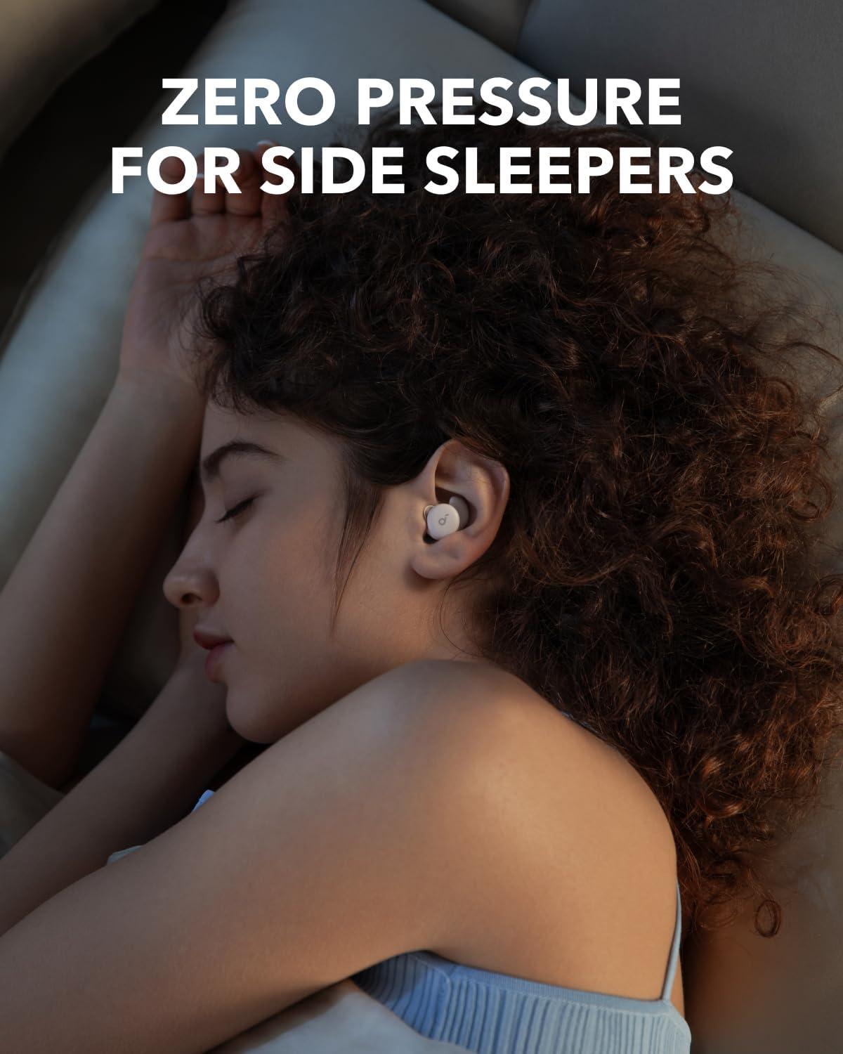 imageSoundcore Sleep A20 Earbuds by Anker Noise Blocking Comfy for Side Sleepers AI Brainwave Audio 80H Playtime Stream Content via Bluetooth 53 Sleep Monitor Personal AlarmSlumber Beige