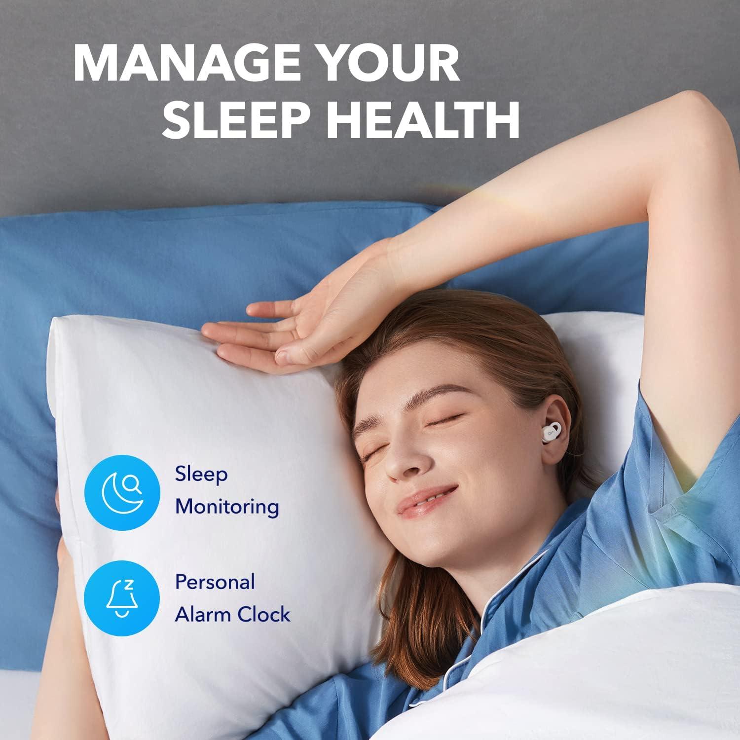 imagesoundcore by Anker Sleep A10 Bluetooth Sleep Earbuds Noise Blocking Earbuds for Sleep Comfortable Fit Bluetooth 52 App for Unlimited Sleep Sounds Sleep Monitor Personal Alarm Side Sleeper
