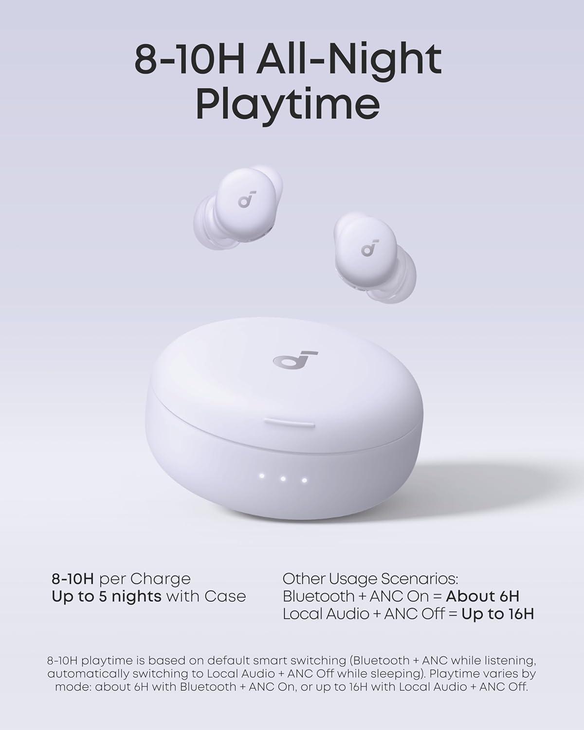 imageSoundcore Sleep A30 Special by Anker Sleep Earbuds ANC Passive Isolation Snore Masking Extensive Sleep Audio Ultra Comfort for Side Sleepers 810H PlaytimeMist Lilac