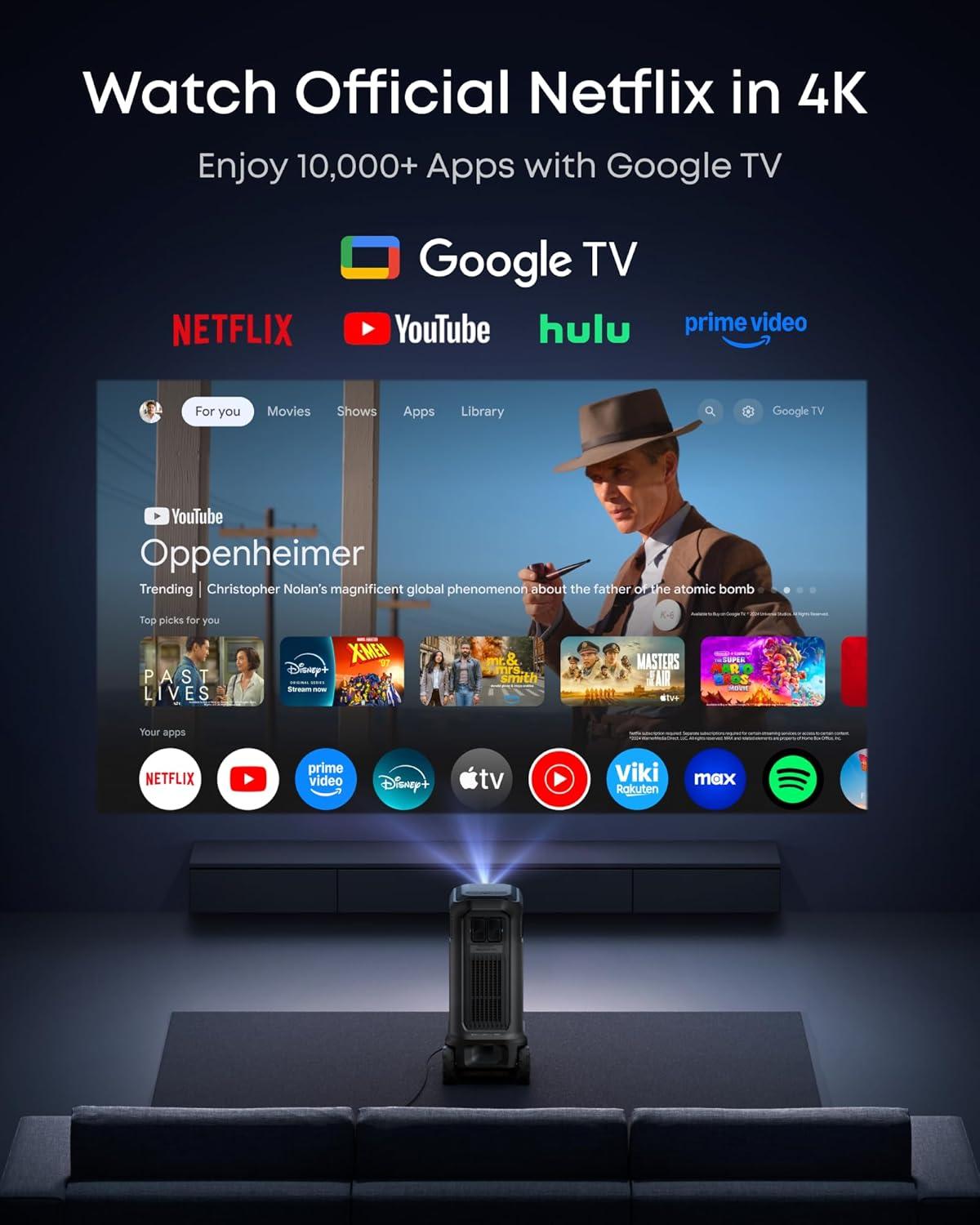 imagesoundcore Nebula X1 Pro Triple Laser 4K Home amp Outdoor Cinema Projector 3500 ANSI Lumens Mobile Theater 714 Spatial Sound Official Dolby Atmos Optical Zoom 560001 Contrast Intelligent SetupX1 ProPower Station